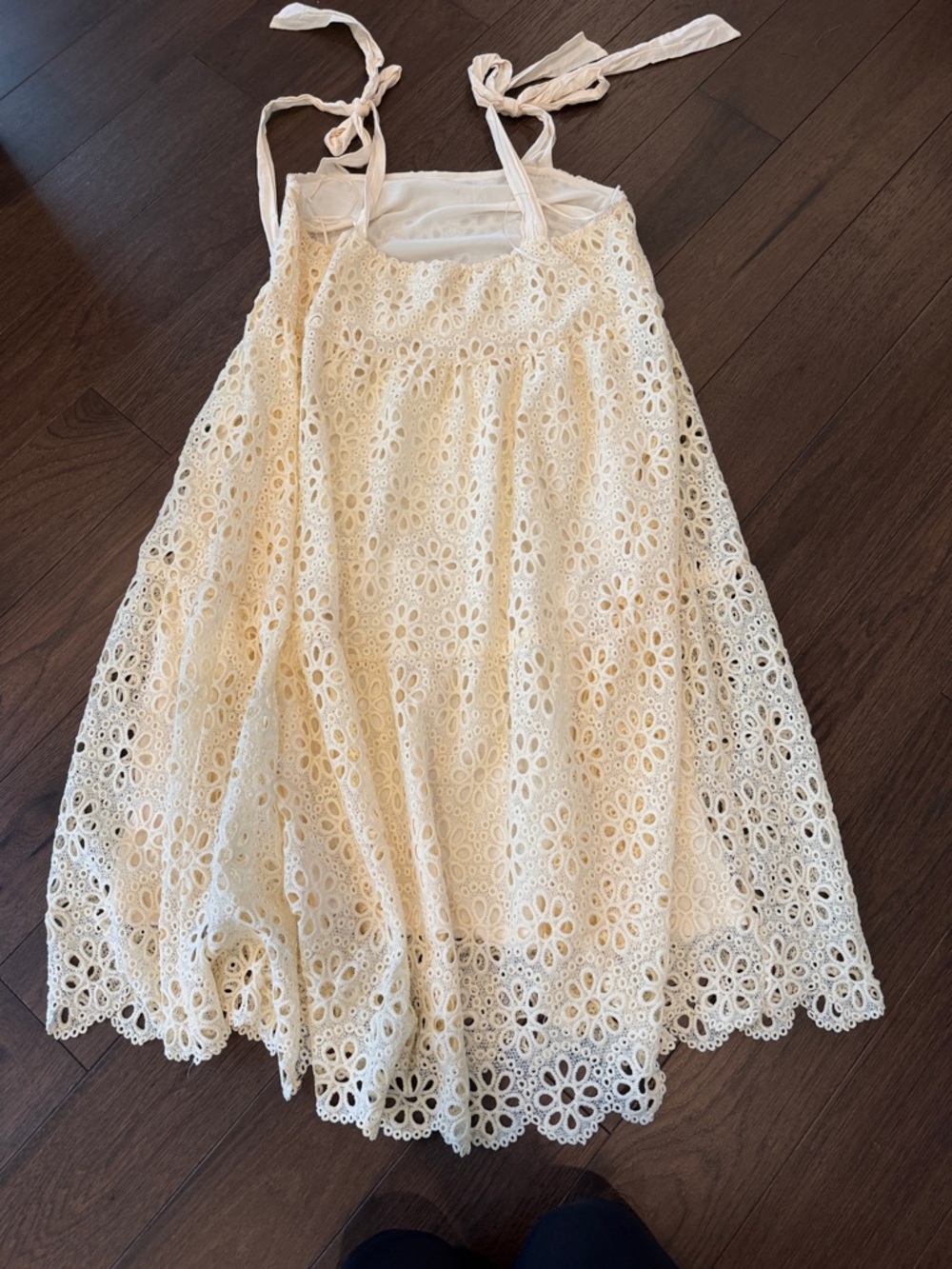 LoveColette Cream Crochet Mid Dress Large - C10-029 - Picture 10 of 12